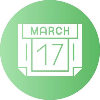 17 marzo degradado circulo icono vector