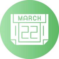 22 March Gradient Circle Icon vector