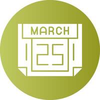 25 March Gradient Circle Icon vector