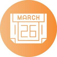 26 March Gradient Circle Icon vector