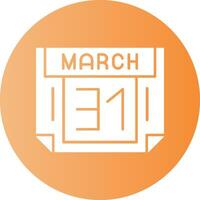31 March Gradient Circle Icon vector