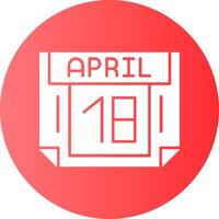 18 April Gradient Circle Icon vector