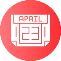 23 April Gradient Circle Icon vector