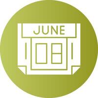 8 June Gradient Circle Icon vector
