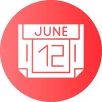 12 June Gradient Circle Icon vector
