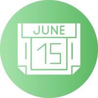 15 June Gradient Circle Icon vector