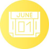 1 June Gradient Circle Icon vector