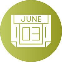 3 June Gradient Circle Icon vector