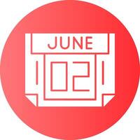 2 June Gradient Circle Icon vector