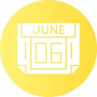 6 June Gradient Circle Icon vector