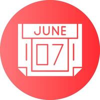 7 June Gradient Circle Icon vector
