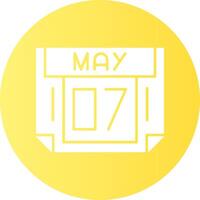 7 May Gradient Circle Icon vector