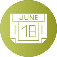 18 June Gradient Circle Icon vector