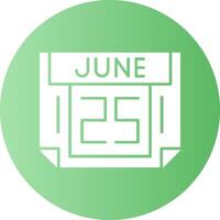 25 June Gradient Circle Icon vector