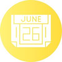 26 June Gradient Circle Icon vector