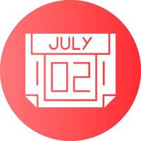 2 July Gradient Circle Icon vector