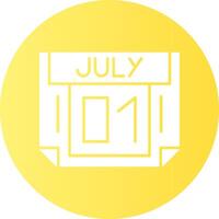 1 July Gradient Circle Icon vector