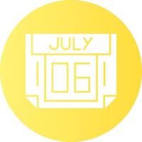 6 July Gradient Circle Icon vector