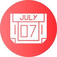 7 July Gradient Circle Icon vector
