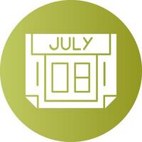 8 July Gradient Circle Icon vector