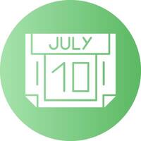 10 July Gradient Circle Icon vector
