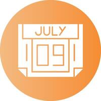 9 July Gradient Circle Icon vector