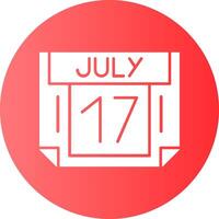 17 July Gradient Circle Icon vector
