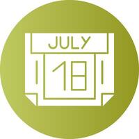 18 July Gradient Circle Icon vector
