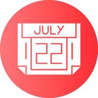 22 July Gradient Circle Icon vector