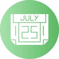 25 July Gradient Circle Icon vector