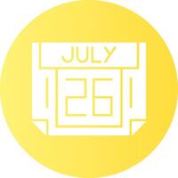 26 July Gradient Circle Icon vector