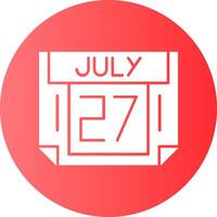 27 July Gradient Circle Icon vector