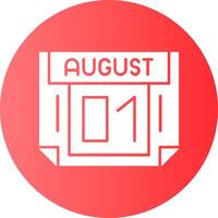 1 August Gradient Circle Icon vector