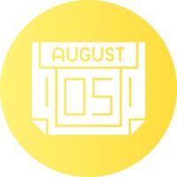 5 August Gradient Circle Icon vector