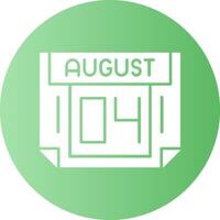 4 August Gradient Circle Icon vector