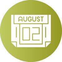 2 August Gradient Circle Icon vector