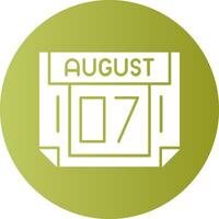 7 August Gradient Circle Icon vector