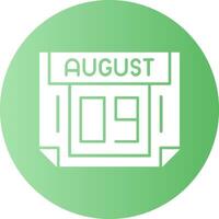 9 August Gradient Circle Icon vector