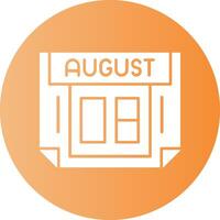 8 August Gradient Circle Icon vector