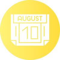 10 August Gradient Circle Icon vector