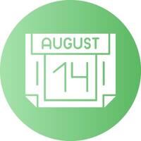 14 August Gradient Circle Icon vector