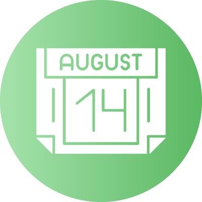 14 August Gradient Circle Icon