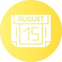 15 August Gradient Circle Icon vector