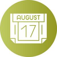17 August Gradient Circle Icon vector