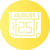 25 August Gradient Circle Icon vector
