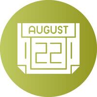 22 August Gradient Circle Icon vector