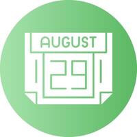 29 August Gradient Circle Icon vector