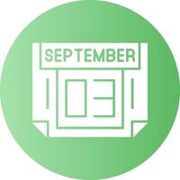 3 September Gradient Circle Icon vector