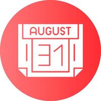 31 August Gradient Circle Icon vector