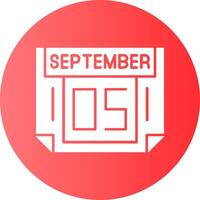 5 September Gradient Circle Icon vector